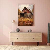 Abandoned Barnyard Travel Poster Art Print Decor