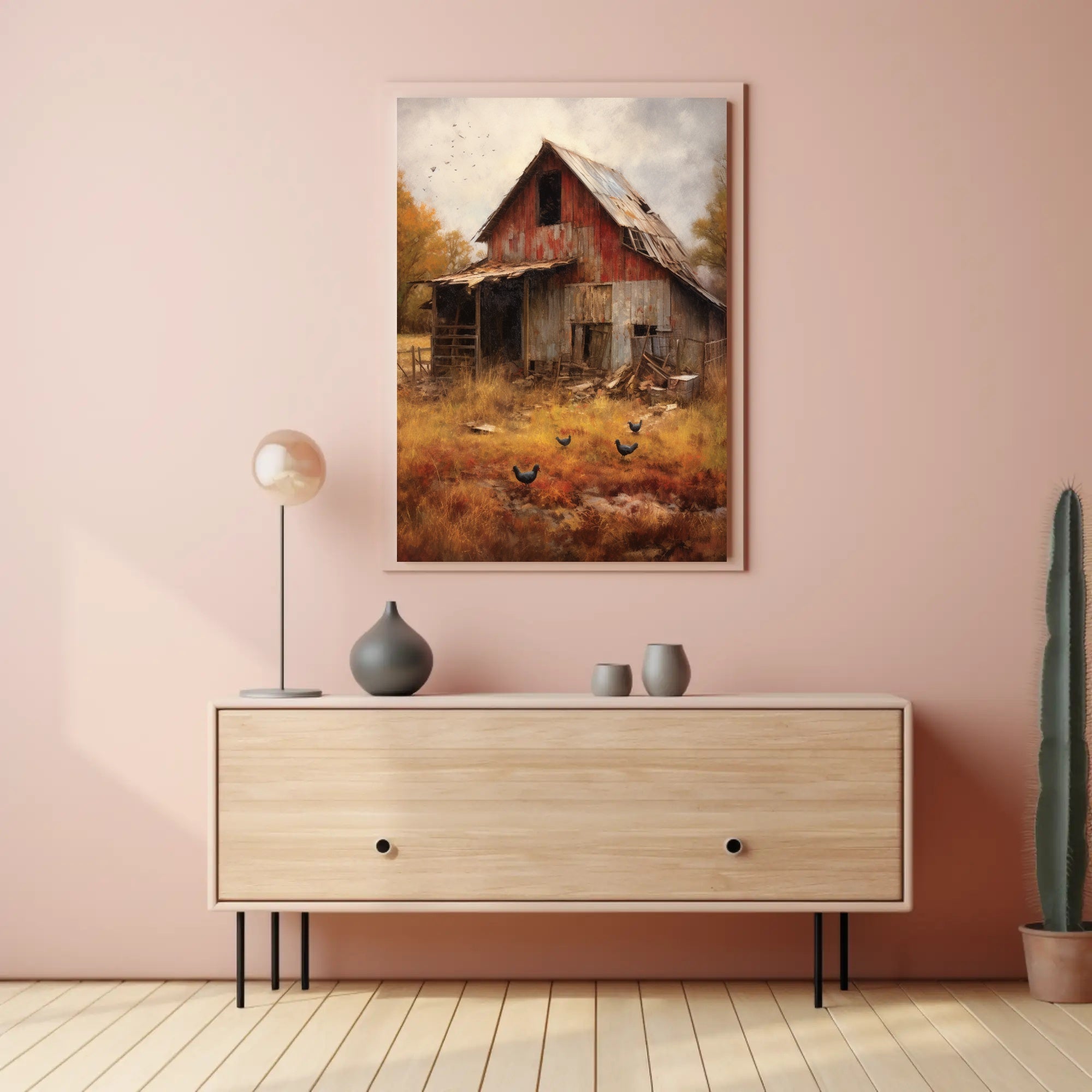 Abandoned Barnyard Travel Poster Art Print Decor