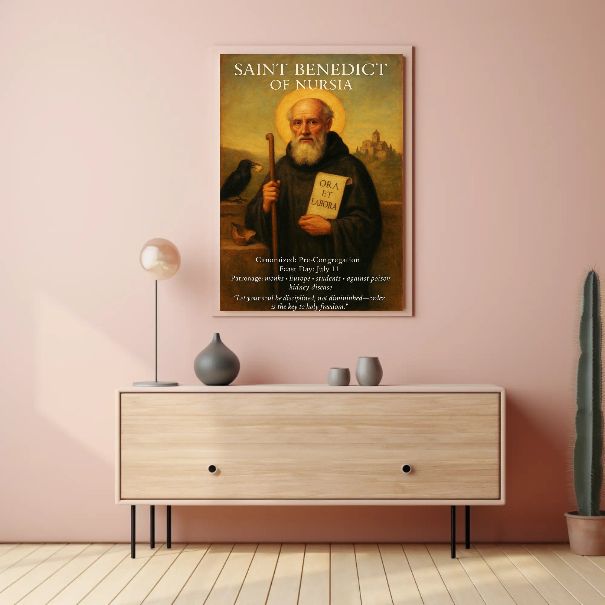 Saint Benedict of Nursia Poster PosterGoat