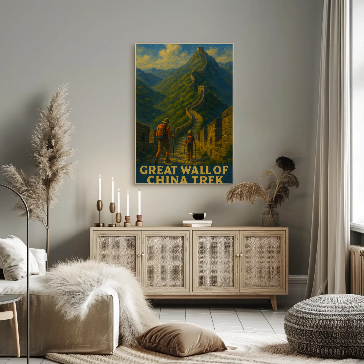 Great Wall of China Trek Hiking Historic Adventure Poster