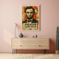 Abraham Lincoln 16th President of the United States Layered paper Collage Poster