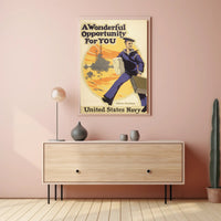 Vintage United States Navy Military Recruitment Poster