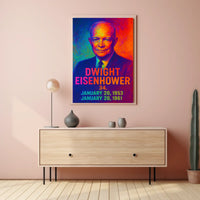 Dwight D. Eisenhower 34th President of the United States Neon Gradient Overlay Poster