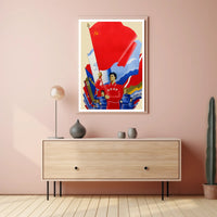Soviet Union Propaganda Art: Bold Patriotic Imagery Poster