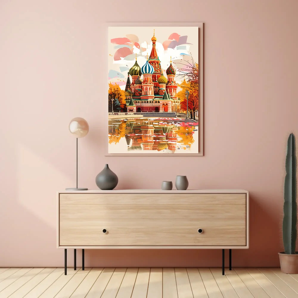 Saint Basil's Cathedral Autumn Art Poster