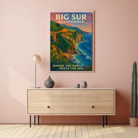 Big Sur California Poster Majestic Ocean View Nature Lovers