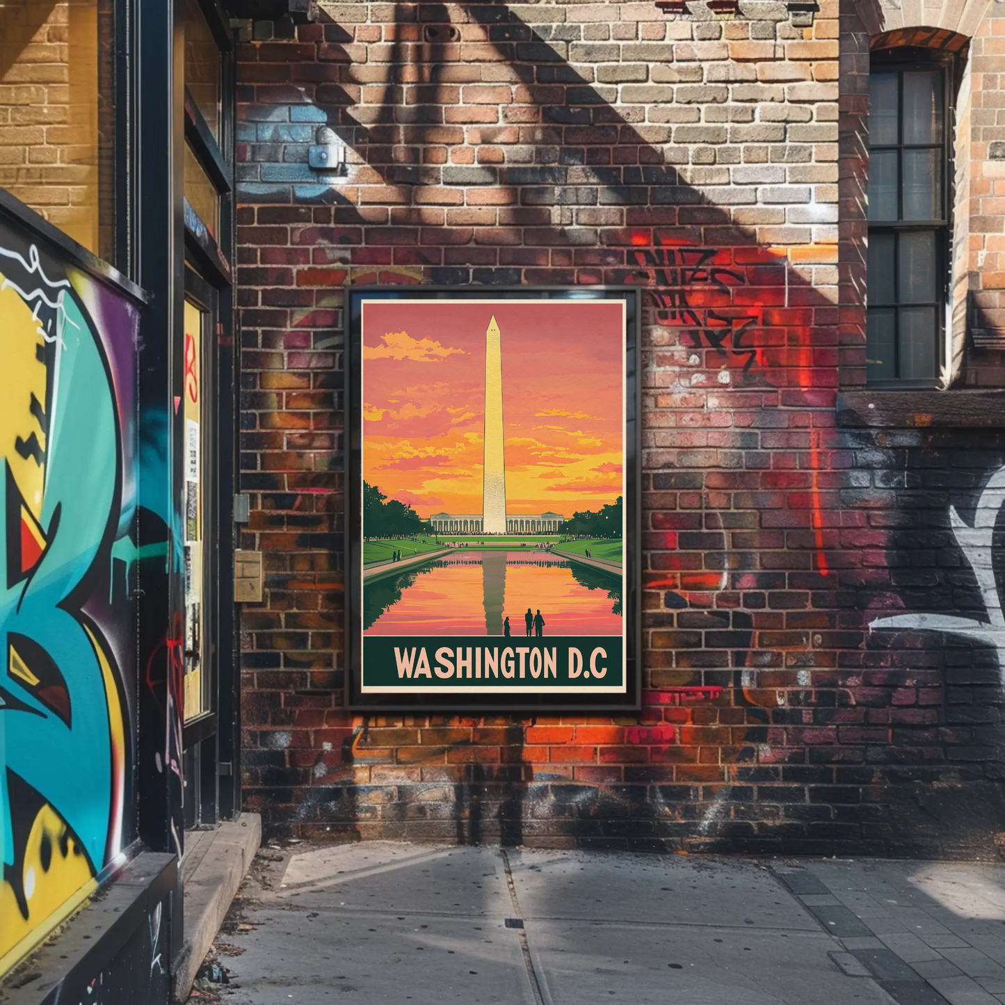 Washington D.C. Monument Sunset Poster