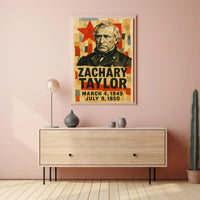 Zachary Taylor 12th President of the United States Layered paper Collage Poster
