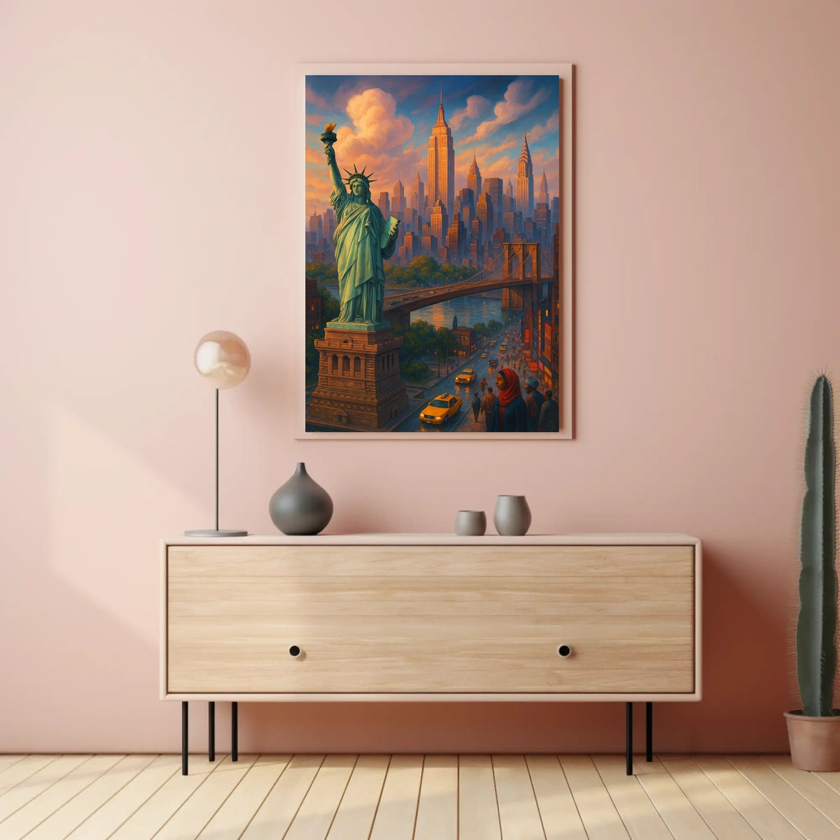 New York City Dreams Skyline Poster Modern Wall Art