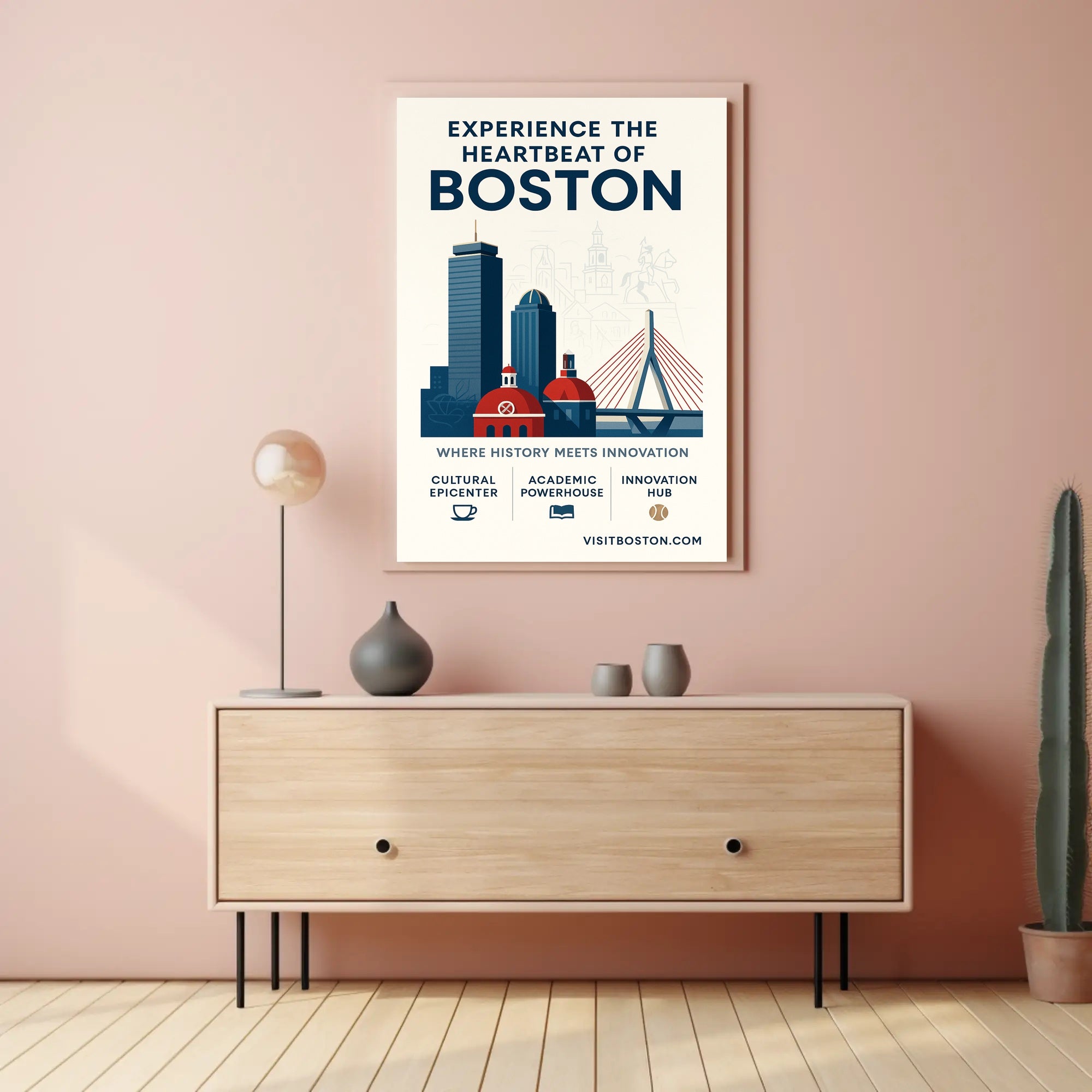 Experience the Heartbeat of Boston Poster PosterGoat