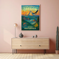 Oregon Poster Vibrant Landscape For Nature Adventurers