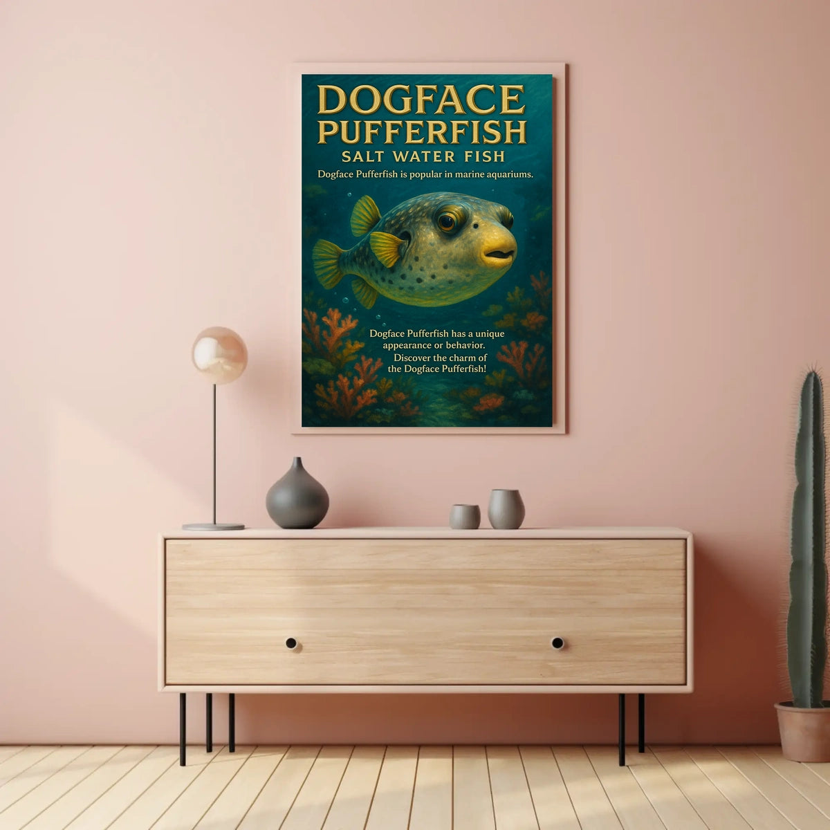 Dogface Pufferfish Salt Water Fish Poster