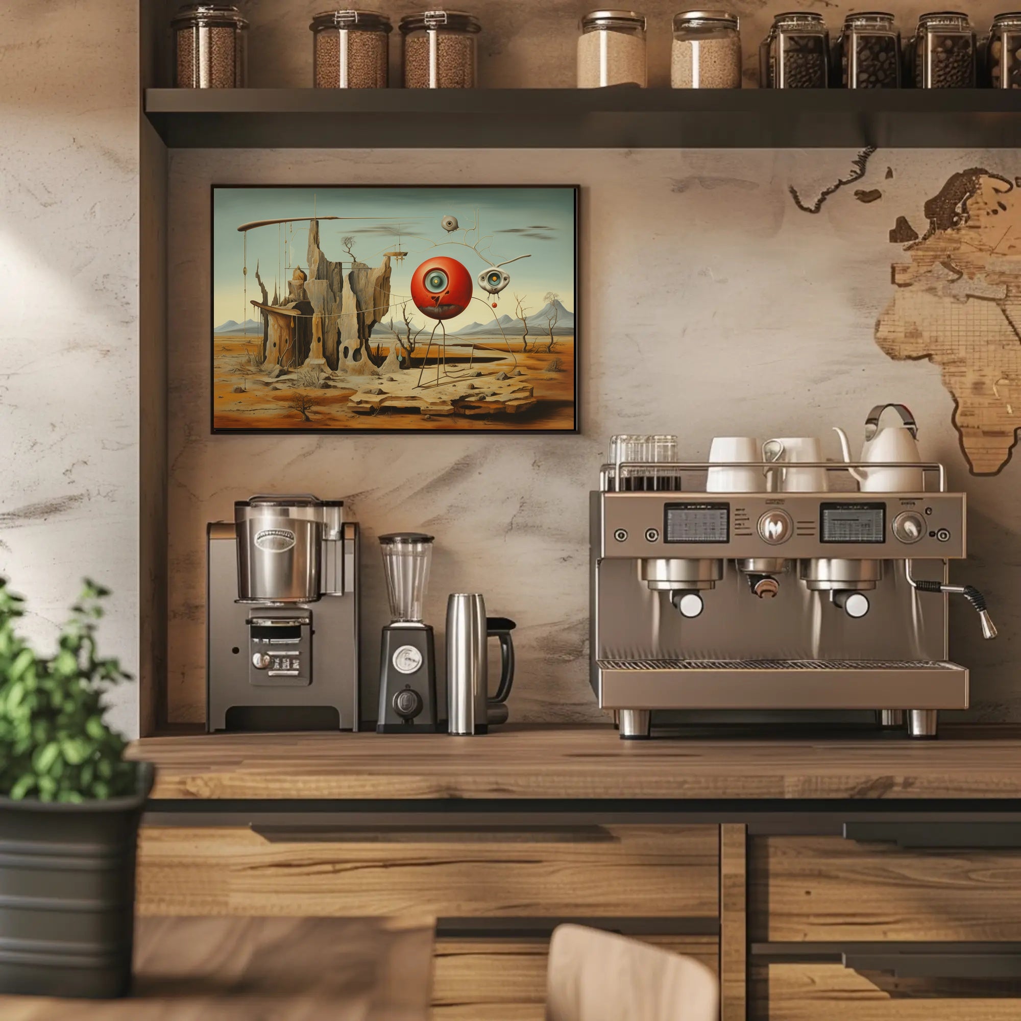 Surreal Eye-Landscape Futuristic Sci-Fi Art Poster