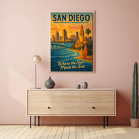San Diego Where The Sun Meets The Sea Poster