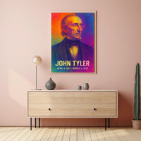 John Tyler 10th President of the United States Neon Gradient OverlayPoster