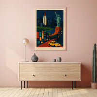 New York City Art Deco Poster Abstract Landmarks Wall Art