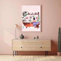 Serene Bath Time Poster