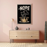 Cheeky Black Cat On Golden Crown Animal Poster