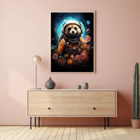 Cosmic Explorer Astronaut Raccoon Poster Wall Art Print