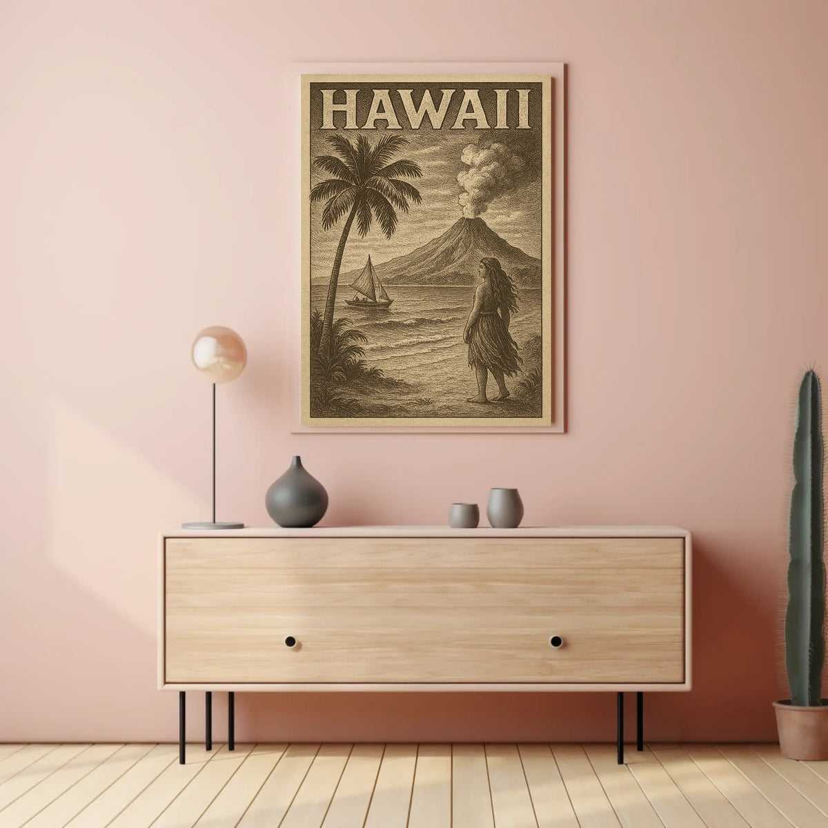 Hawaii Vintage Travel Decor Poster
