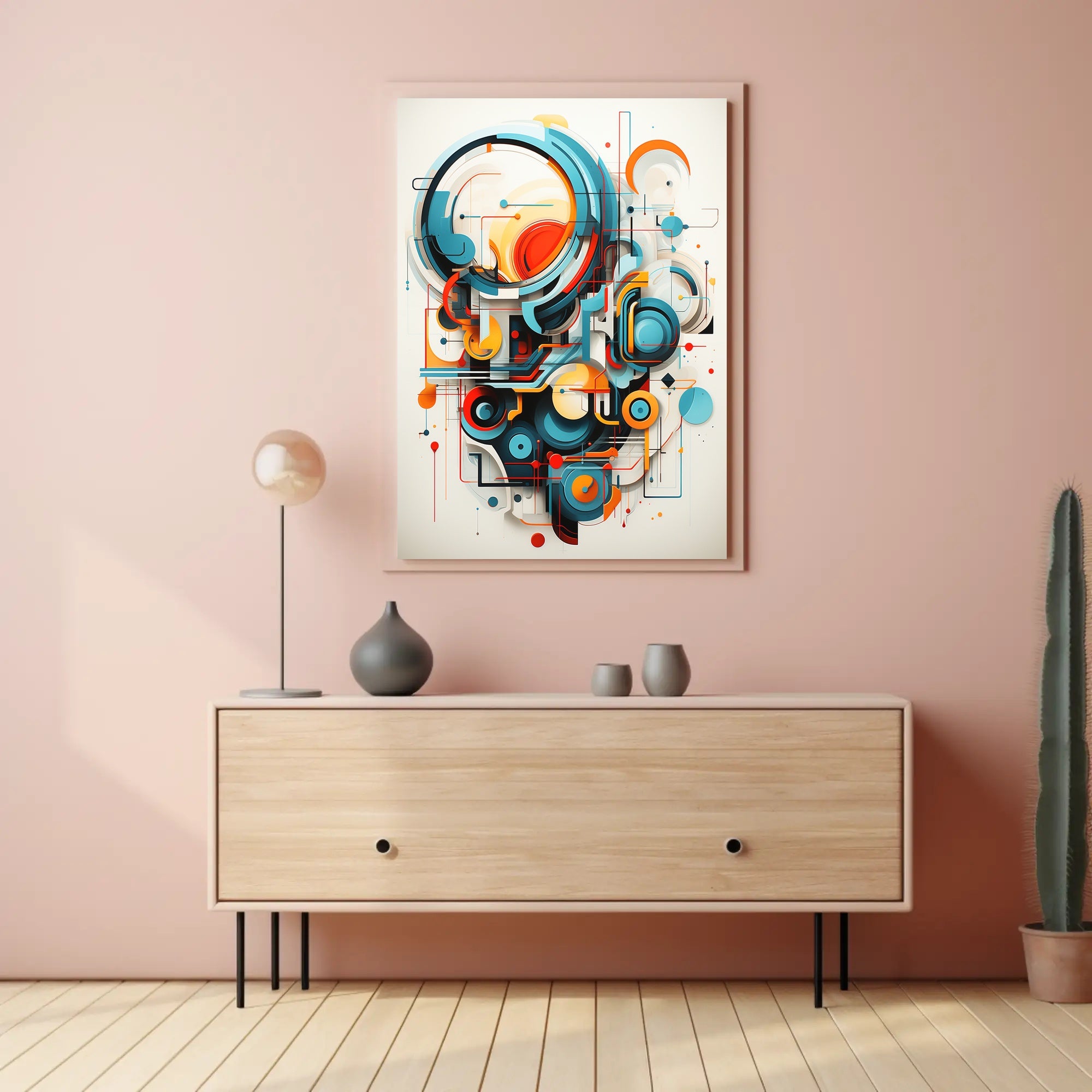 Futuristic Geometric Abstraction Art Print - Abstract Poster