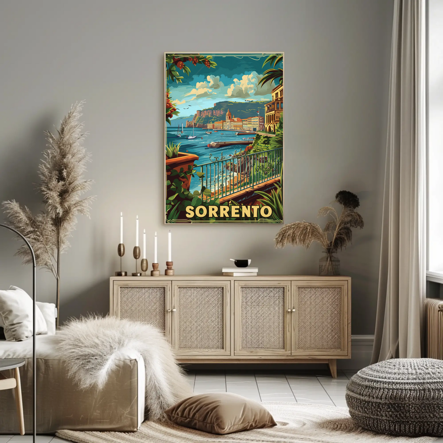 Sorrento Italy Amalfi Coast Seaside Travel Poster