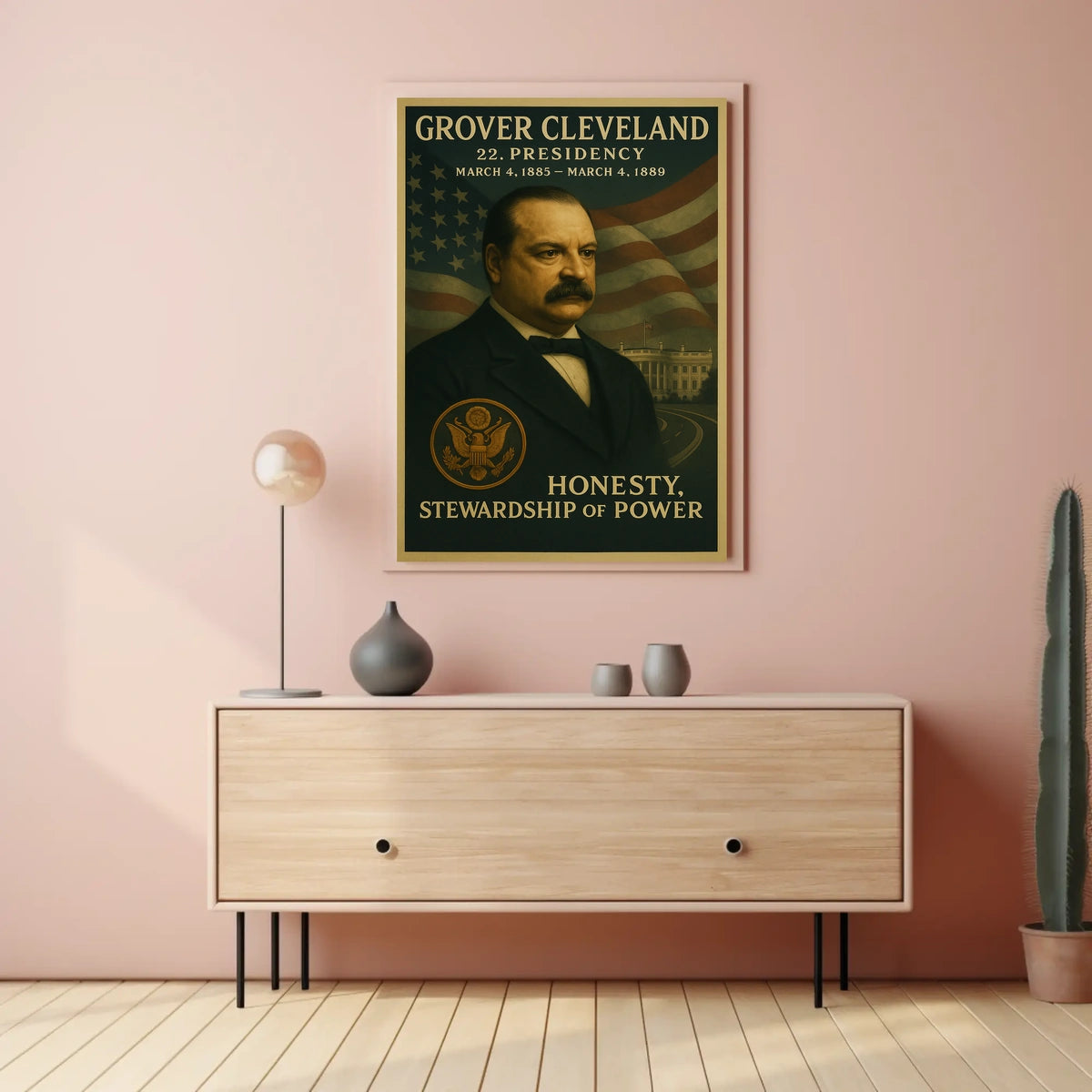 President Grover Cleveland Vintage Wall Art Poster Historical or Presidential Poster