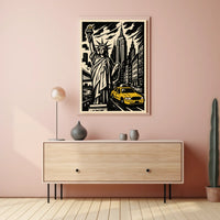 Iconic New York Poster Bold Urban Wall Art for Living Rooms