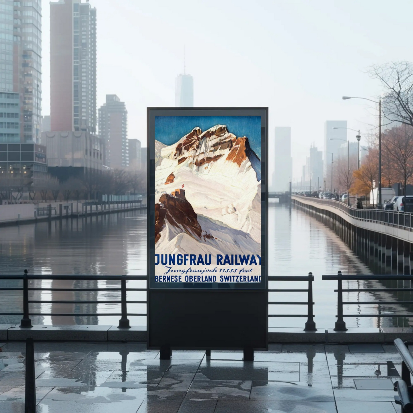 Jungfrau Railway - Switzerland Vintage Travel Poster