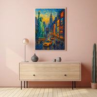 New York City Urban Landscape Poster Abstract Wall Art