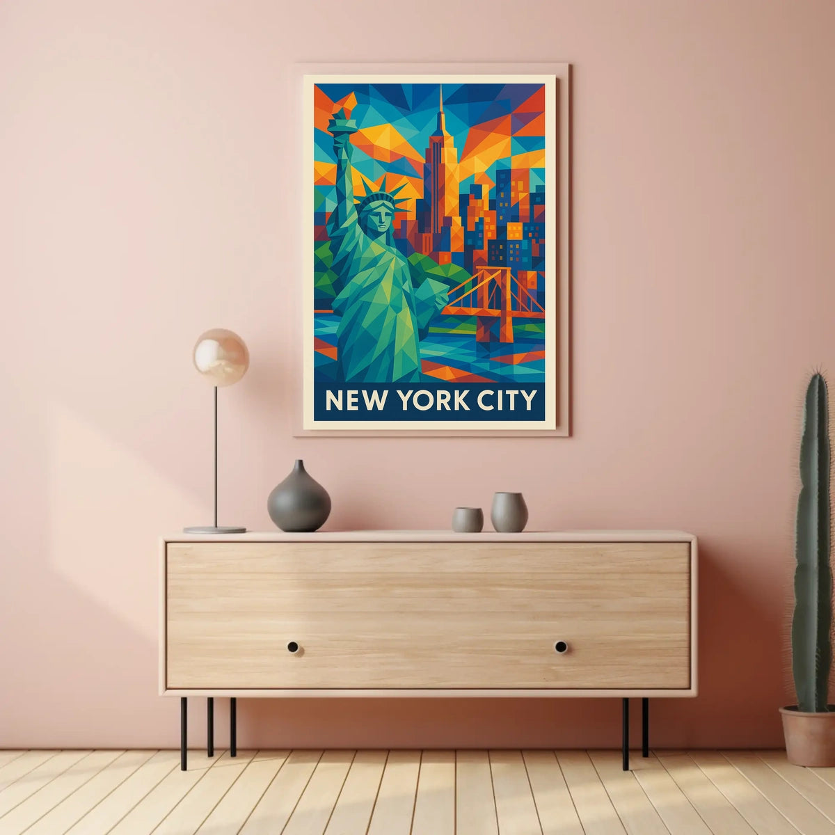 New York City Poster Modern Iconic Travel Wall Art