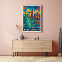 New York City Poster Modern Iconic Travel Wall Art