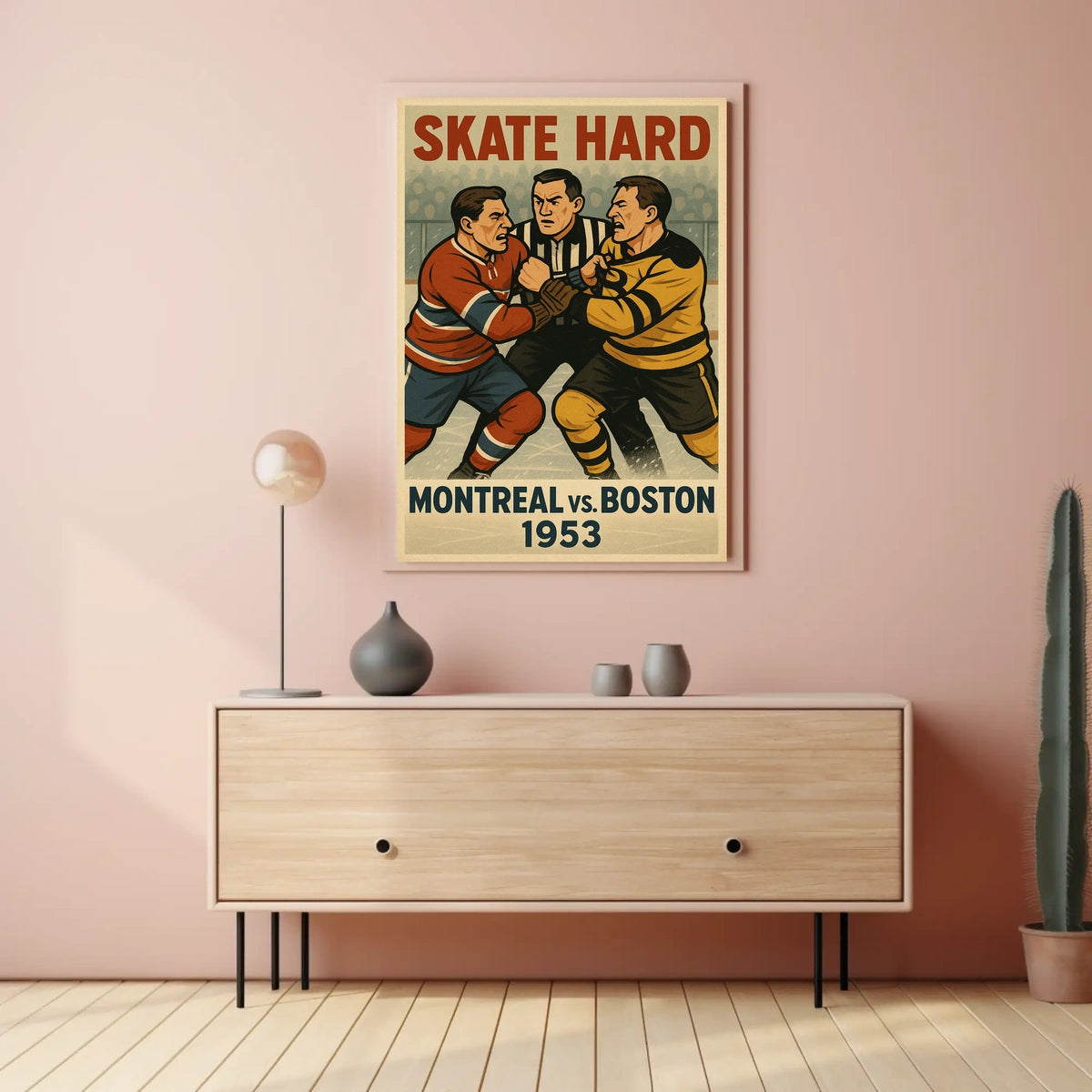 Skate Hard Montreal vs. Boston 1953 Poster