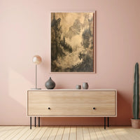 Misty Mountain Landscape Poster