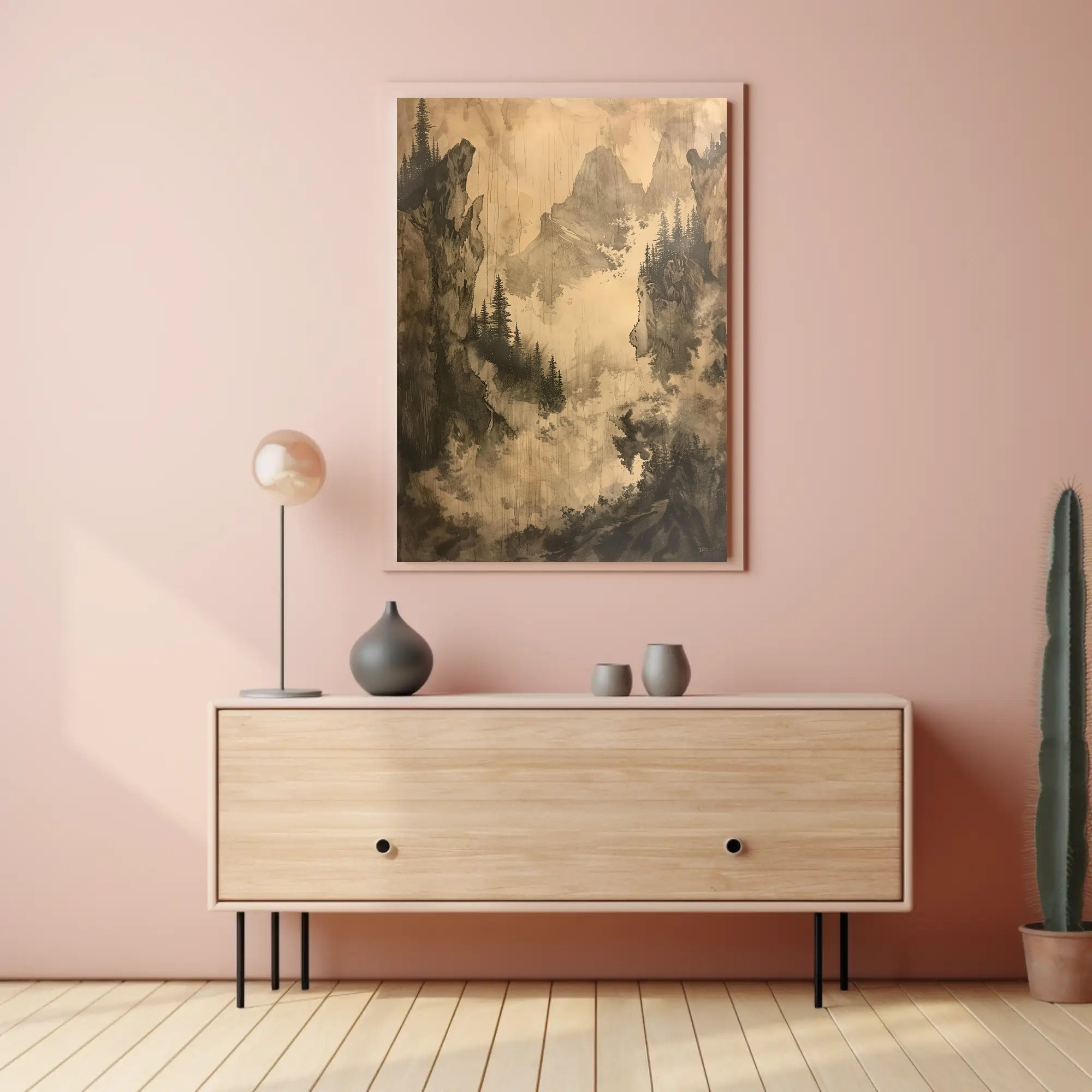 Misty Mountain Landscape Poster