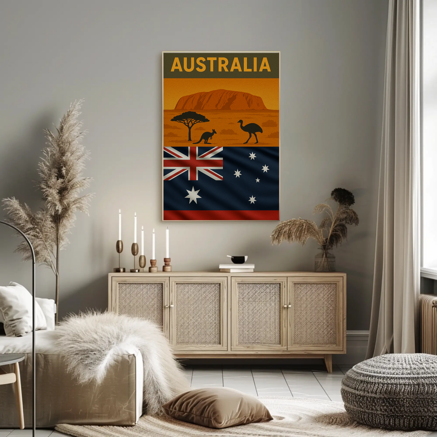 Explore Australia's Iconic Wonders: Uluru Travel Poster
