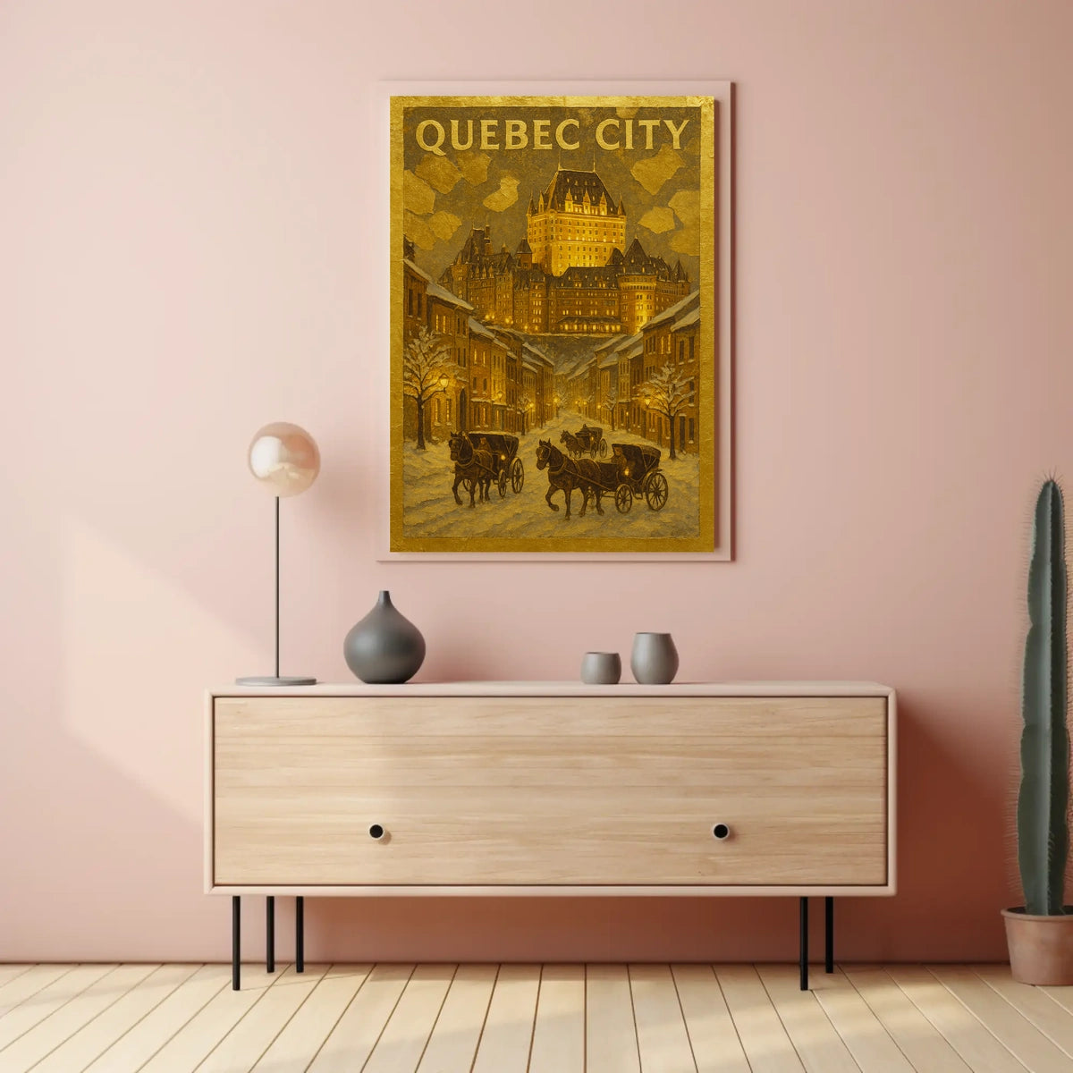 Quebec City Winter Scene Poster