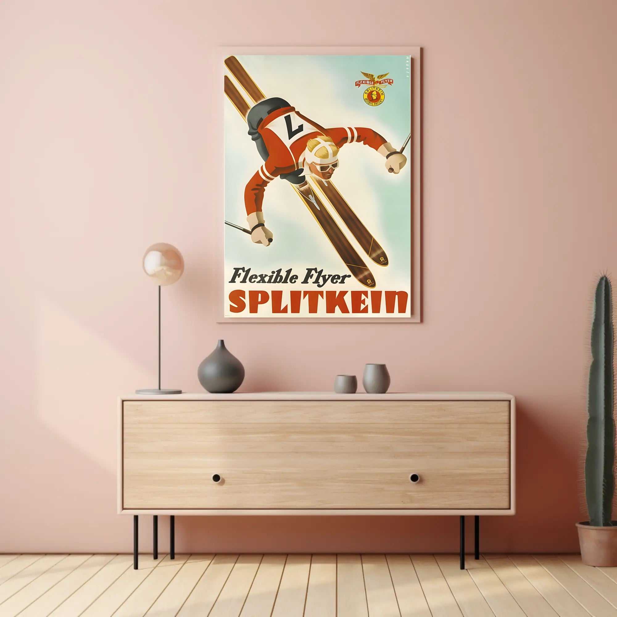 Vintage Skiing Adventure Poster - Sports Poster PosterGoat