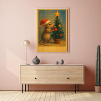 Holiday Mouse And Christmas Tree Poster