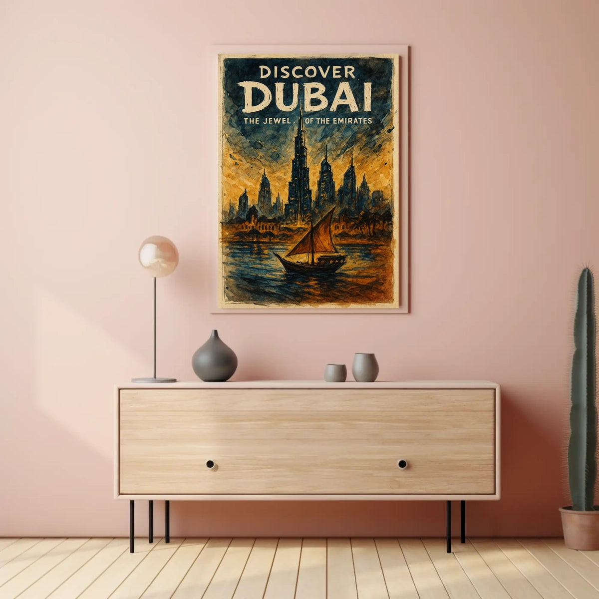Dubai Skyline Poster Jewel of the Emirates for Home Decor