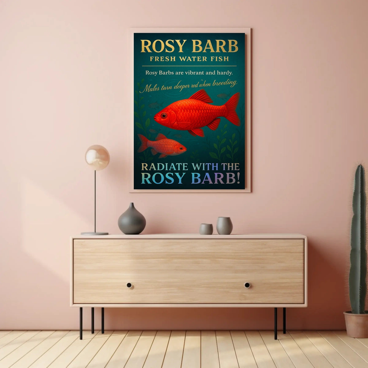 Rosy Barb Freshwater Fish Poster