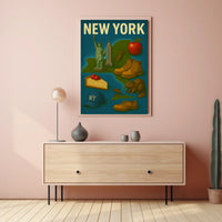 New York Nostalgia Cityscape Poster Vintage Wall Art