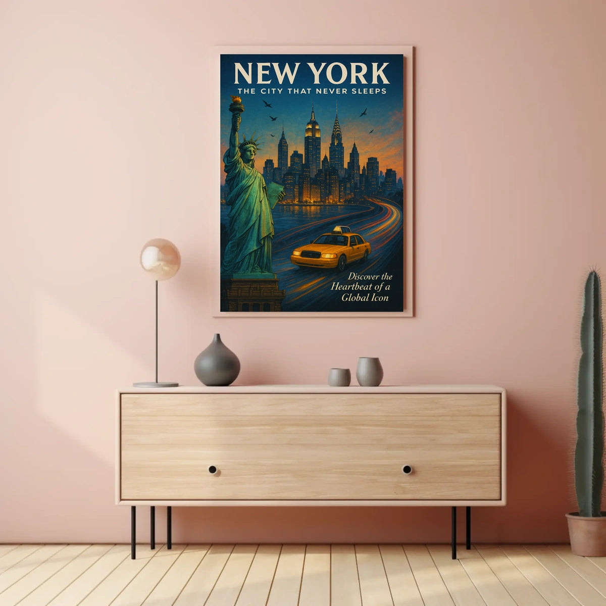 New York City Iconic Poster Vintage Travel Wall Art