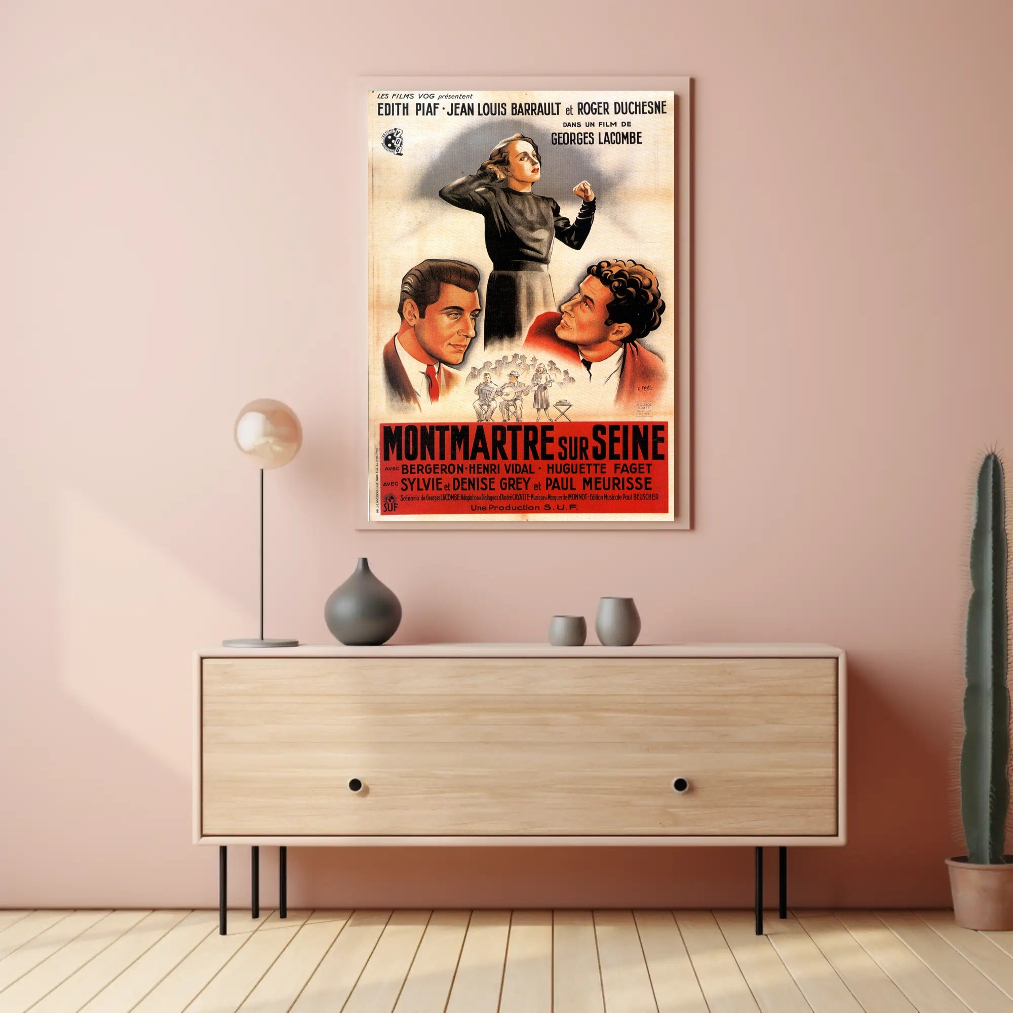 Montmartre sur Seine: Vintage French Film Artistic Poster