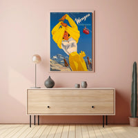 Wengen Skiing Scene Vintage Travel Poster PosterGoat