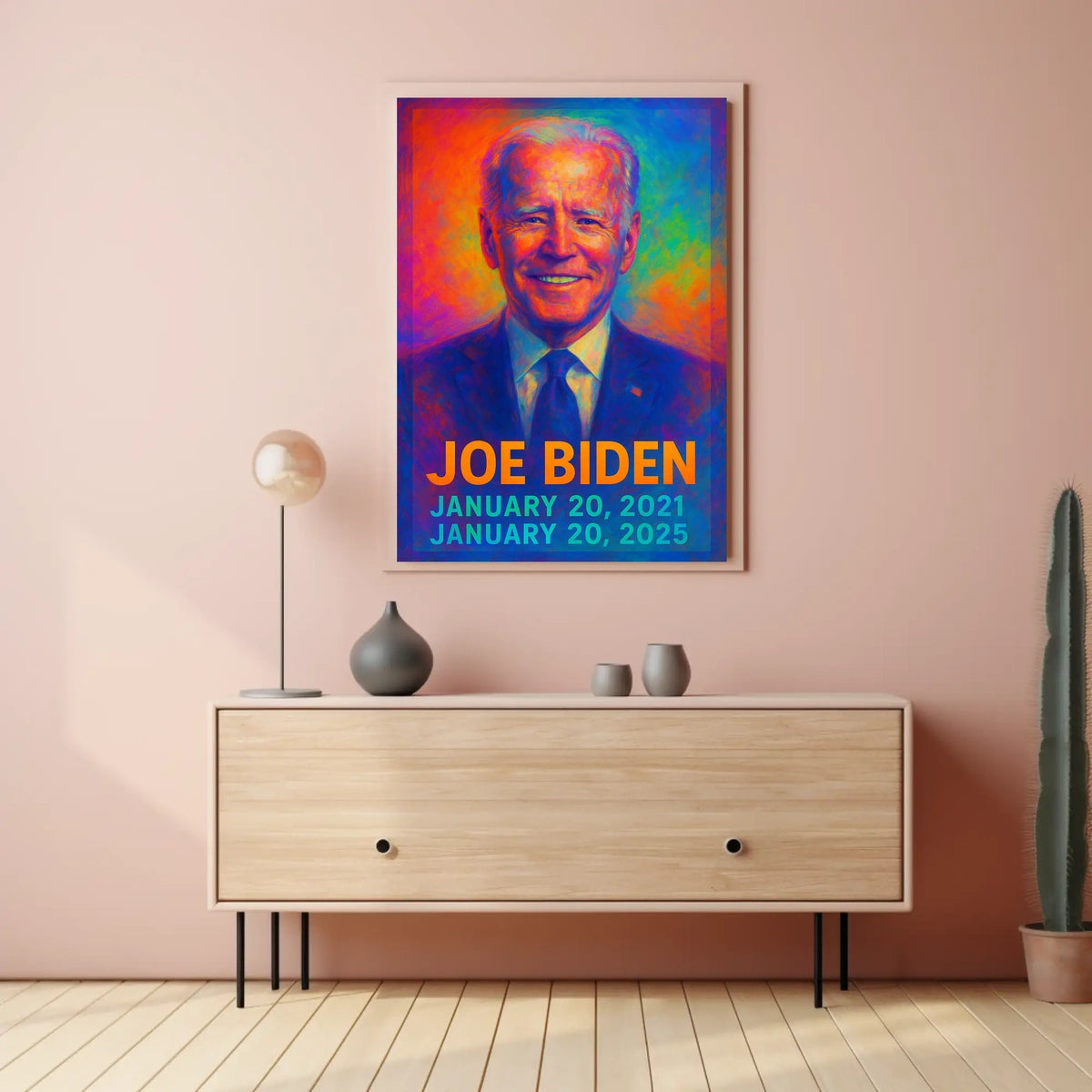 Joe Biden 46th President of the United States Neon Gradient Overlay Poster