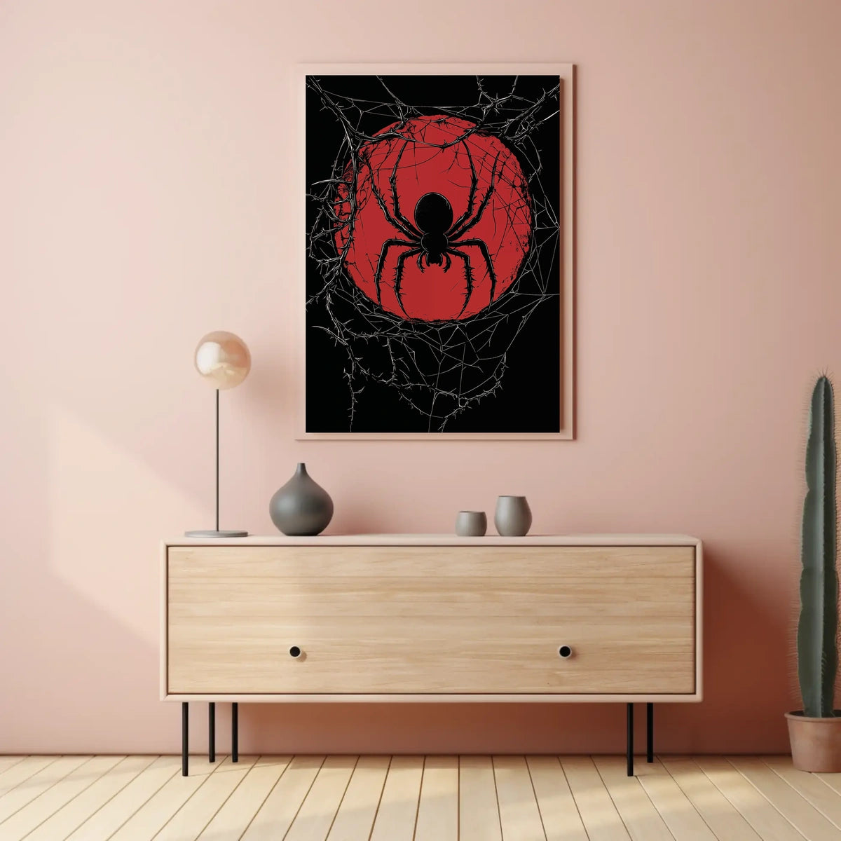 Spider Silhouette Graphic Ominous Dark Poster