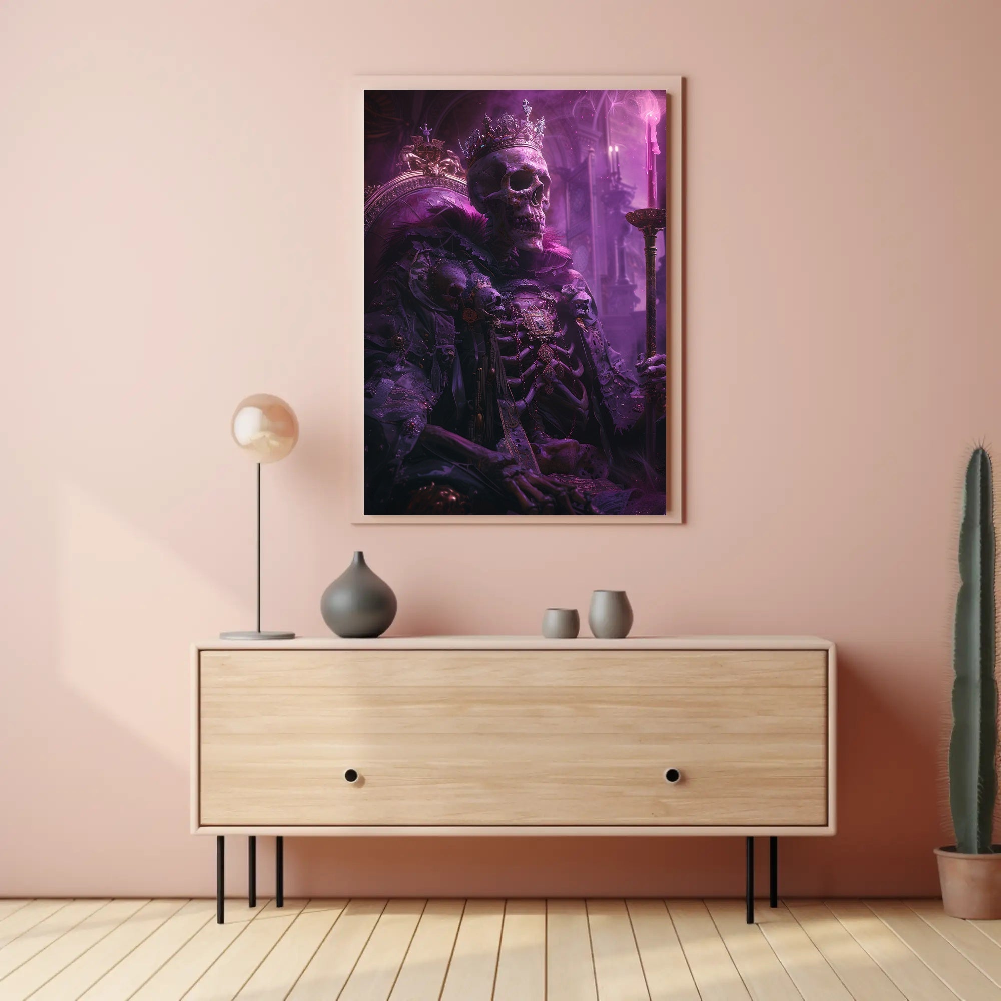 Majestic Morbid Monarchy: Gothic Skeleton Fantasy Poster PosterGoat