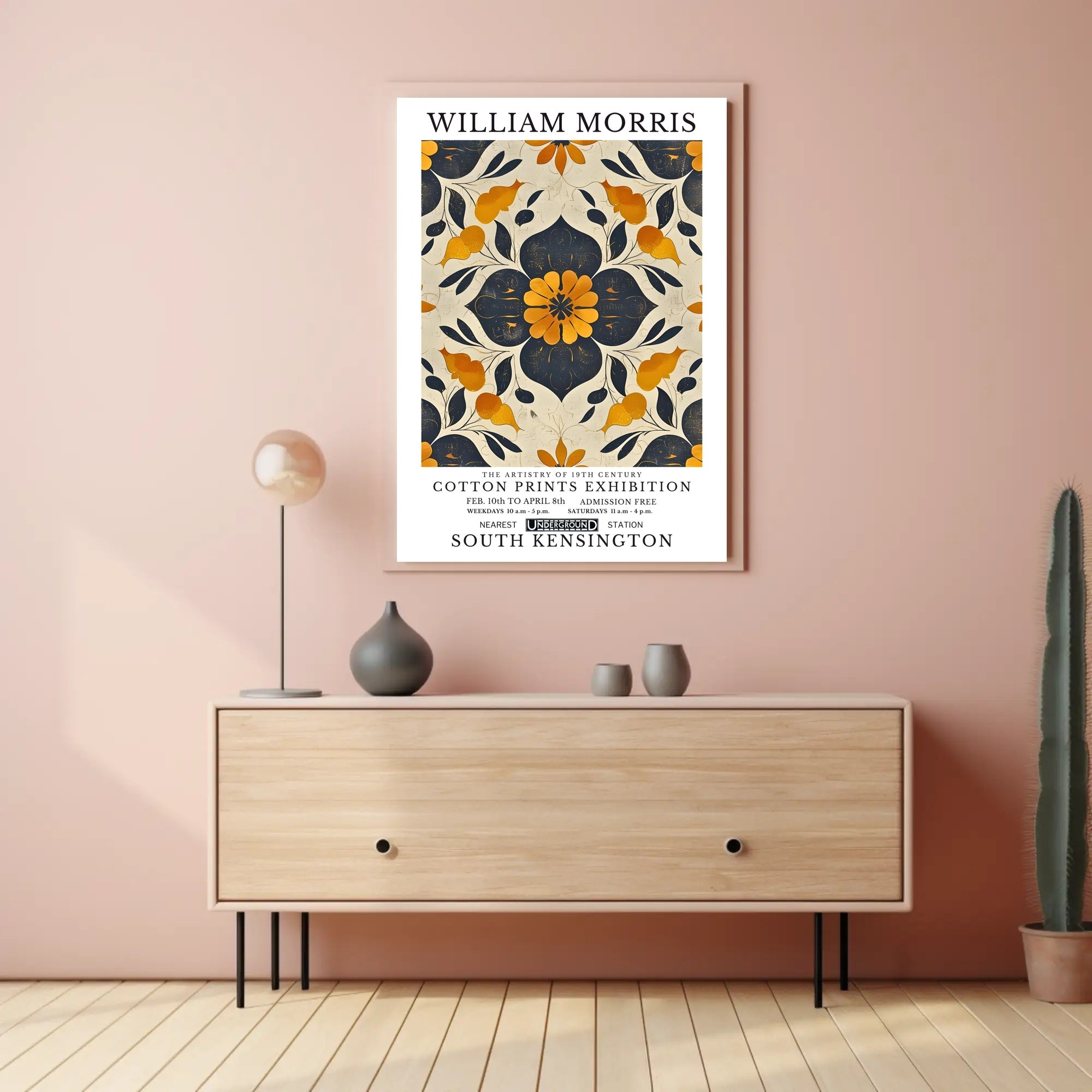 William Morris Cotton Prints Exhibition Poster