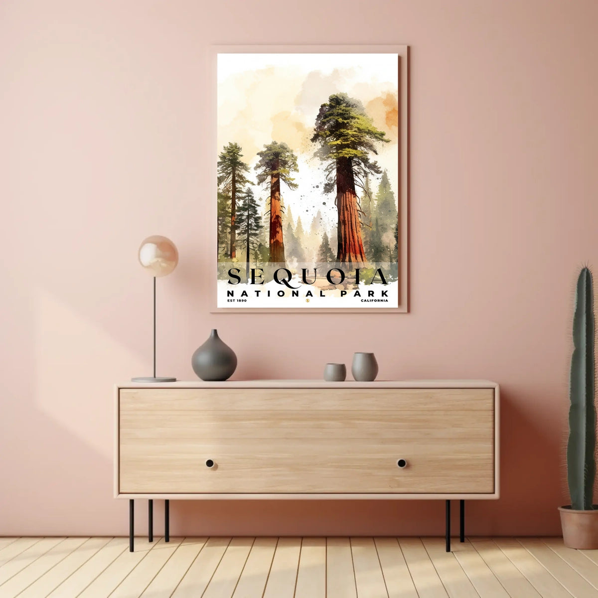 Sequoia Watercolor Wall Art Poster
